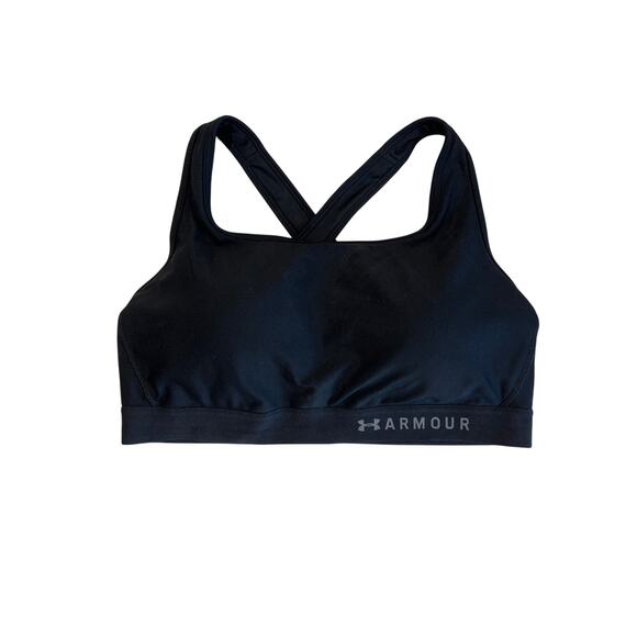Under Armour Black Criss-Cross Racerback Sports Bra Women's 2X Activewear Gym - Picture 1 of 6